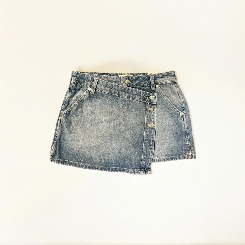Free People We The Free Wynne Denim Skirt - Light Indigo